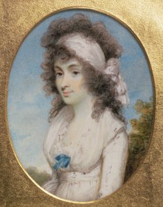 Miniatura de retrato de Lydia ou Elizabeth Hunt, c.1795 de Henry Edridge
