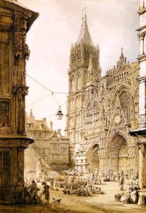 Catedral de Rouen, frente oeste de Henry Edridge