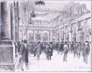 Dentro, a, real, câmbio, em, manchester, ilustração, fromCassells, história, de, inglaterra, 1900s de Henry Edward Tidmarsh
