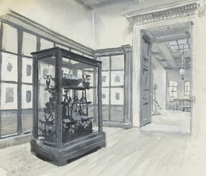 Vista interior do Museu Britânico mostrando a galeria de gravuras de Henry Edward Tidmarsh