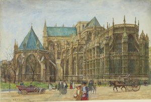 Vista da Capela de Henrique VII na Abadia de Westminster, 1913 (wc no papel) de Henry Edward Tidmarsh