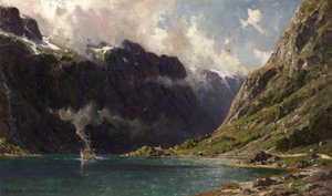 Naeroyfjord, Noruega, 1902 de Henry Enfield