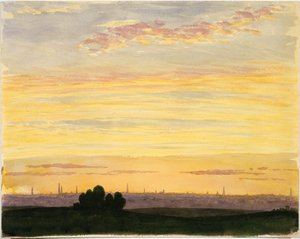 Cidade e pôr do sol de Henry Farrer