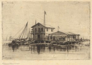 Junto ao riacho, Long Island de Henry Farrer