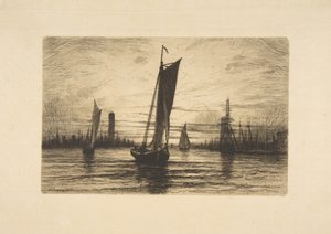 Pôr do sol no East River, 1879.