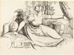 Uma mulher sentada na janela de Johann Heinrich Füssli