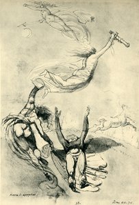 Herói morto com deusas, 1778, 1943. de Johann Heinrich Füssli