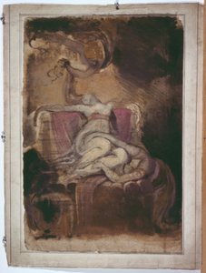 Esboço para "Dido na pira funerária" (anverso); Esboço erótico de homem e mulher (verso)