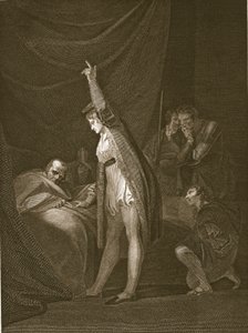 A morte do cardeal Beaufort, gravado por W. Bromley, ilustração de David Hume "A História da Inglaterra", pub. por R. Bowyer, Londres, 1812 de Johann Heinrich Füssli