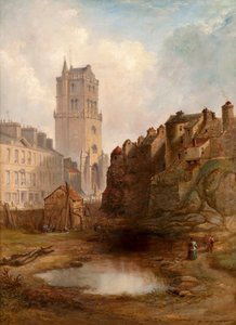 Lindsay Street Quarry e Old Steeple, c.1855 (óleo sobre tela) de Henry G. Duguid