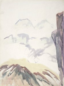 Estudo da montanha (aguarela sobre papel) de Henry George Keller