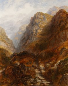 Os passos romanos perto de Barmouth, País de Gales