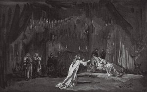 Cena do Rei Lear (litografia) de Henry Hawes Craven Green