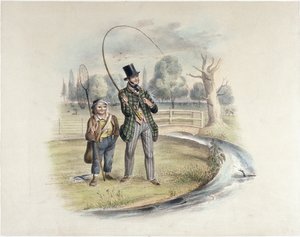 Pesca à perca, Teddington, de um conjunto de seis imagens de &39;Angling&39; (litografia colorida à mão)