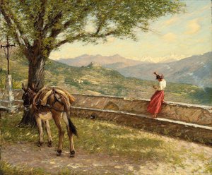 Chamando para o vale de Henry Herbert La Thangue