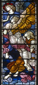 Buckland, St Mary, James Powell e filhos, Henry Holiday, a capela de Barcote, louvando os anjos, 1889 de Henry Holiday