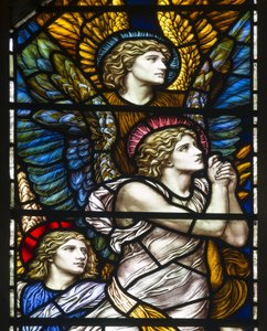Buckland, St Mary, James Powell e filhos, Henry Holiday, a capela de Barcote, louvando os anjos, 1889 de Henry Holiday