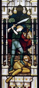 Davi e Golias, 1881-83 (vitral) de Henry Holiday