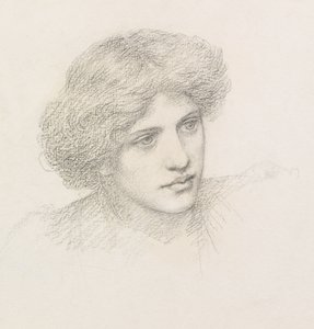 Cabeça de Homem, possivelmente Gaetano Meo (lápis) de Henry Holiday