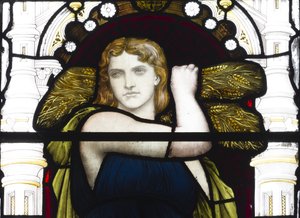 Rute com milho, detalhe, 1881-83 (vitral) de Henry Holiday
