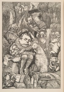 O Castor trouxe papel, portfólio e canetas, pub. 1876. de Henry Holiday