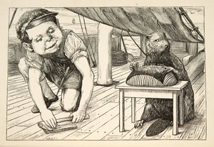 O Castor continuou olhando para o lado oposto ”, de A Caça do Snark, uma Agonia em Oito Seis, de Lewis Carroll, pub. 1876 de Henry Holiday