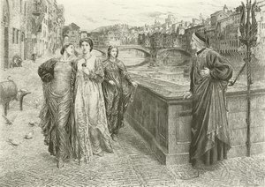 A primeira reunião de Dante e Beatrice (gravura)