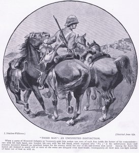 Terceiro homem uma distinção não coberta, de After Pretoria: The Guerilla War, publicado pela Harmsworth Bros Limited, 1901 de Henry Inglis Jodrel Sheldon Williams
