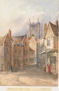 Wolverhampton - Igreja de São Pedro: pintura a cores de água, 1844