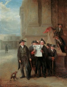 Inteligência naval: pensionistas de Greenwich lendo uma cópia do The Times de Henry James Pidding