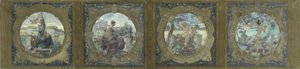 Esboço para a Galerie Lobau no Hôtel de Ville em Paris: Les chants : Chants patriotiques, em 1890 (óleo sobre tela) de Henry Jean Louis Boureau