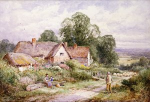 Uma Sheep Lane perto de Woburn, Bedfordshire de Henry John Sylvester Stannard
