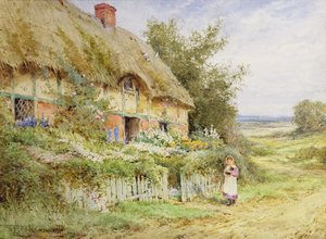O coelho de estimação (óleo sobre tela) de Henry John Sylvester Stannard