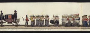 Parte da visão panorâmica de toda a procissão fúnebre de Arthur, Duque de Wellington (aquatinta colorida)