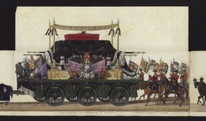 Parte da visão panorâmica de toda a procissão fúnebre de Arthur, Duque de Wellington (aquatinta colorida) de Henry Jr and Sala Alken