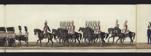 Parte da visão panorâmica de toda a procissão fúnebre de Arthur, Duque de Wellington (aquatinta colorida)