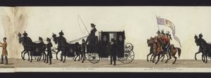 Parte da visão panorâmica de toda a procissão fúnebre de Arthur, Duque de Wellington (aquatinta colorida)