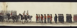 Parte da visão panorâmica de toda a procissão fúnebre de Arthur, Duque de Wellington (aquatinta colorida)