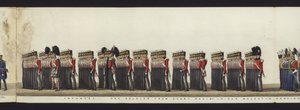Parte da visão panorâmica de toda a procissão fúnebre de Arthur, Duque de Wellington (aquatinta colorida) de Henry Jr and Sala Alken