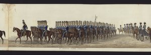Parte da visão panorâmica de toda a procissão fúnebre de Arthur, Duque de Wellington (aquatinta colorida)