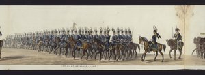 Parte da visão panorâmica de toda a procissão fúnebre de Arthur, Duque de Wellington (aquatinta colorida)