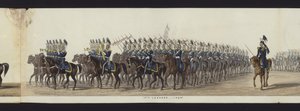 Parte da visão panorâmica de toda a procissão fúnebre de Arthur, Duque de Wellington (aquatinta colorida)