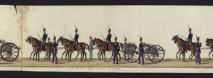Parte da visão panorâmica de toda a procissão fúnebre de Arthur, Duque de Wellington (aquatinta colorida) de Henry Jr and Sala Alken