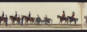 Parte da visão panorâmica de toda a procissão fúnebre de Arthur, Duque de Wellington (aquatinta colorida)