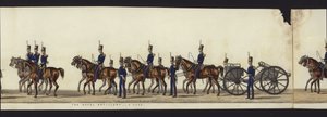 Parte da visão panorâmica de toda a procissão fúnebre de Arthur, Duque de Wellington (aquatinta colorida)