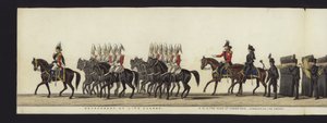 Parte da visão panorâmica de toda a procissão fúnebre de Arthur, Duque de Wellington (aquatinta colorida)