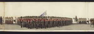 Parte da visão panorâmica de toda a procissão fúnebre de Arthur, Duque de Wellington (aquatinta colorida) de Henry Jr and Sala Alken