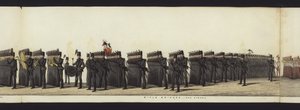 Parte da visão panorâmica de toda a procissão fúnebre de Arthur, Duque de Wellington (aquatinta colorida) de Henry Jr and Sala Alken