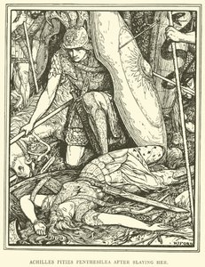Aquiles Pities Penthesilea depois de matá-la de Henry Justice Ford