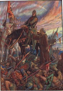 Após a Batalha de Hastings, ilustração de "Uma História da Inglaterra", de Rudyard Kipling, 1911